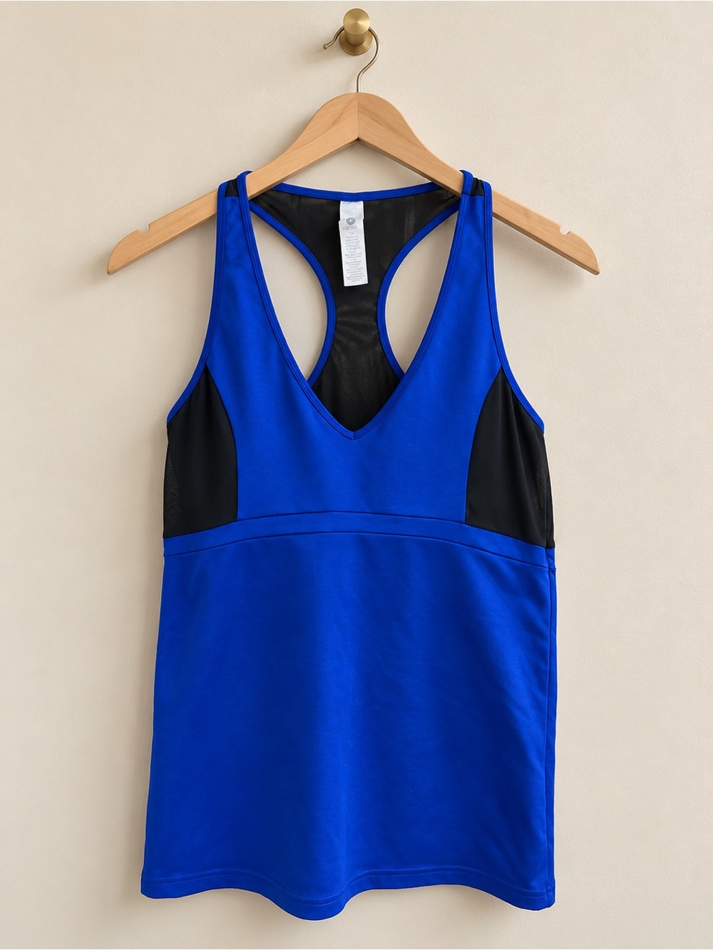 Aerie Fit XL Royal Blue Black Mesh Racerback Athletic Tank Top